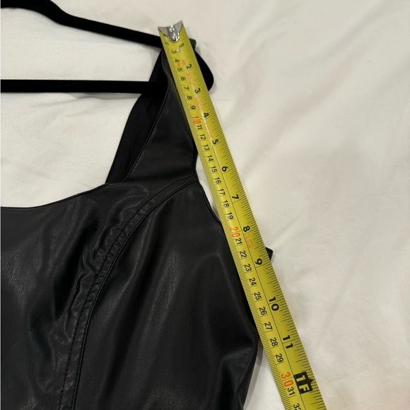 NWT Cotton On Black Faux Leather Mini Dress Size S - Picture 6 of 7